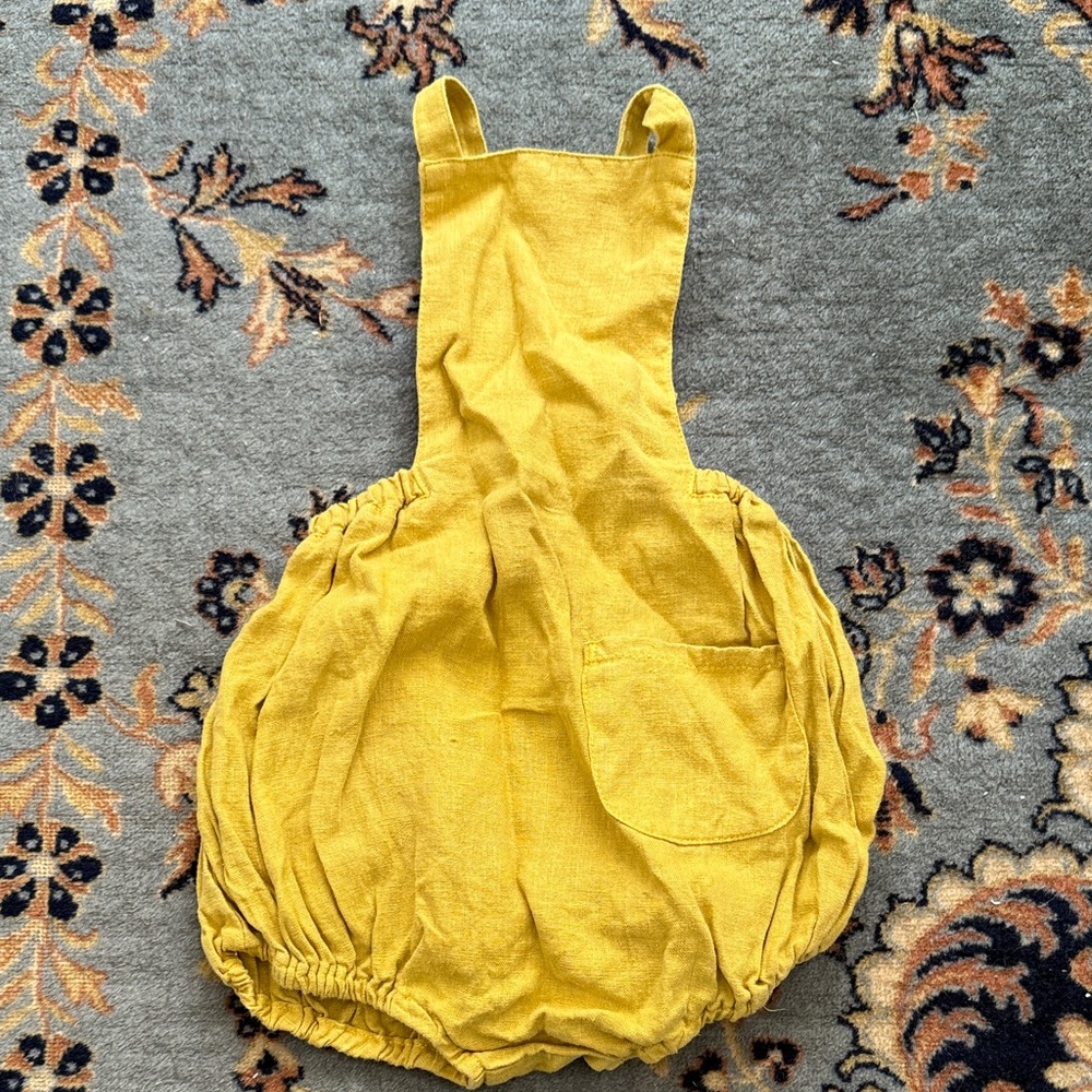 Soor Ploom linen Sunny Yellow Kids romper